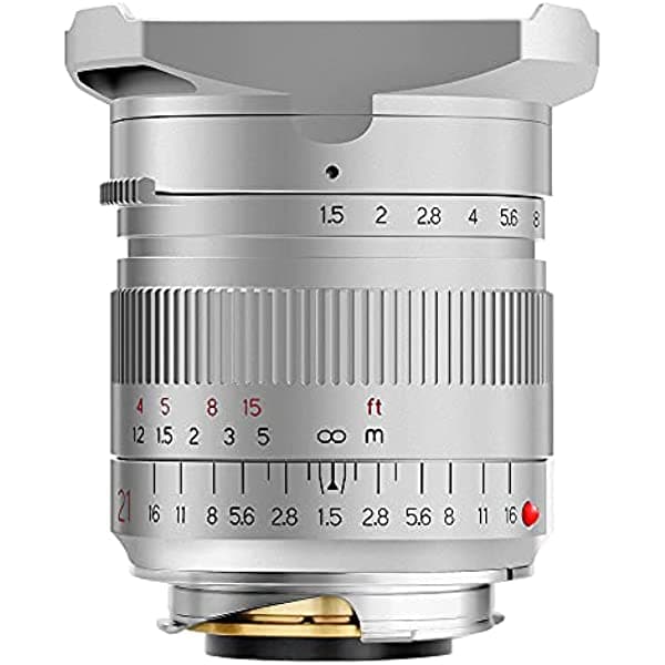TTArtisan Lente gran angular F1.5 de 0.827 in para cámaras Leica M-Mount como M2 M3 M4 M9 M10 Plata TTArtisan 21mm F1.5 Silver FBA