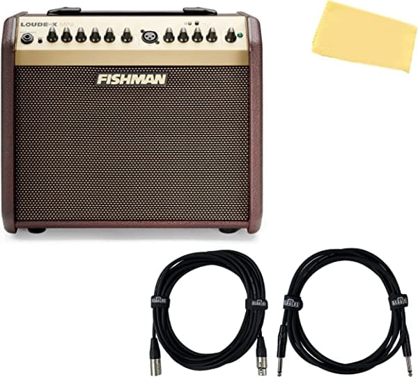 Fishman Loudbox Mini Amplificador Combo para Guitarra con Cable XLR, Cable de Instrumento y Paño de Pulido Austin Bazaar AUS-PRO-LBT-500