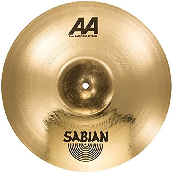 Sabian 2160772b 16-Inch AA Raw Bell Crash Cymbal - brillante acabado
