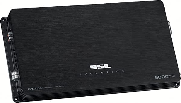 SOUNDSTORM SSL Evolution 5000-watts Monoblock 1 canal 1 Ohm clase D amplificador estable con mando a distancia para subwoofer Control de nivel, Monobloque, Negro EV5000D