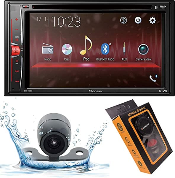 Pioneer AVH-210EX Pantalla táctil 2-Din 6.2” Bluetooth DVD + Cámara de retroceso HD + Soporte magnético para teléfono AVH-210EX+21C