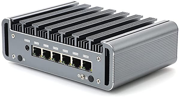 HUNSN Firewall Hardware, Mikrotik, OPNsense, VPN, dispositivo de seguridad de red, router PC, Intel Celeron 5205U, RS36, AES-NI/6 x Nics/4USB3.0/COM/HDMI/sin ventilador, (32G RAM/128G SSD)