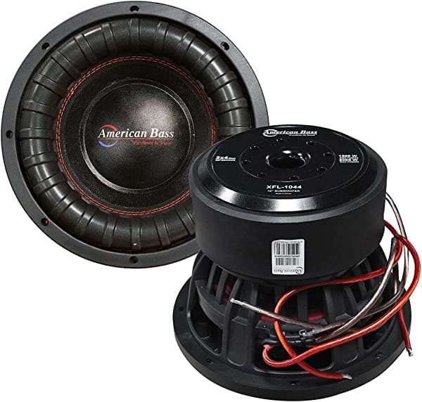 American Bass Subwoofers de 10" duales de 4 ohmios 3000 vatios máximo de audio para automóvil, paquete de 2 XFL-1044-2Pack