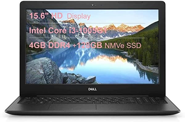Dell 3593 15,6" HD antirreflejos LED retroiluminado, Intel Core i3-1005G1 hasta 3,4 GHz, 4 GB DDR4,128 GB NVMe SSD, HDMI, 802.11ac, Bluetooth 4.1, cámara web, Windows 10 en modo S Dell 3493