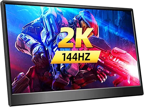Magedok Monitor portátil para notebook, 15.6 pulgadas, 1440p, gaming 144hz, 1MS, 100% sRGB, segundo monitor para notebook, computadora, teléfono, Mac, Xbox y Switch, USB-C/HDMI/Mini DP con soporte plegable MG156-QN01