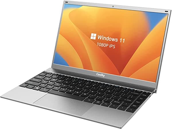 Coolby Computadora portátil con Windows 11, procesador Intel Celeron Quad-Core N4120, 12 GB DDR4 RAM / 256 GB SSD PC, pantalla IPS FHD 1920X1080, compatible con WiFi de 2.4G/5G, BT, cámara web, tarjeta TF