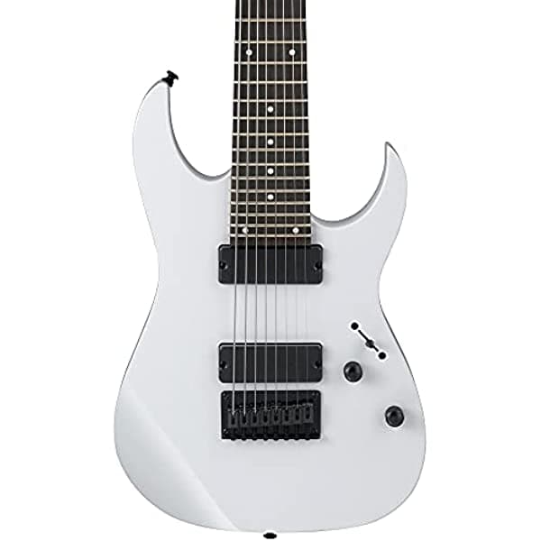 Ibanez RG8 - 8 cuerdas - Guitarra eléctrica, color blanco con gig bag, afinador y soporte