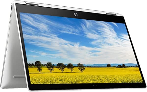 HP Chromebook 2021 con pantalla táctil 2 en 1 con cámara web, Intel Celeron N4000 hasta 2.6 GHz, 4 GB de RAM, 32 GB eMMC, Bluetooth, USB tipo C, Chrome OS + NexiGo paquete de tarjetas MicroSD de 32 GB