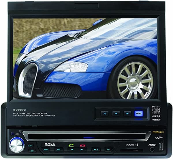 BOSS bv9972 7-Inch Widescreen In-Dash motorizado visualización táctil TFT Monitor/DVD/MP3/CD Combo Receptor