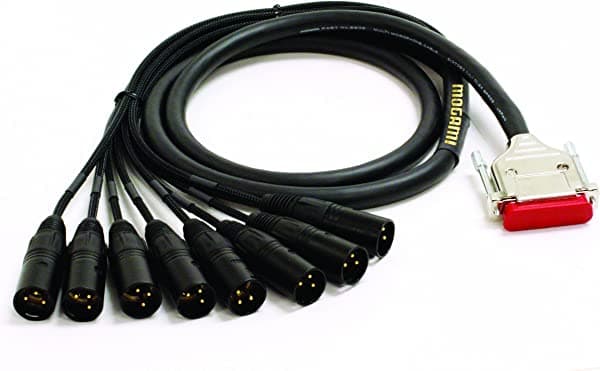 Mogami Gold DB25-XLRM-05 Cable de interfaz de grabadora analógica, 8 canales, DB25 a XLR-Macho, 5 pies