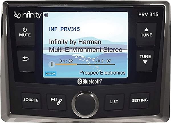 Infinity AM/FM/USB/BT/4X50 resistente al agua, estéreo/cableado y control remoto RF listo INF-PRV315.2