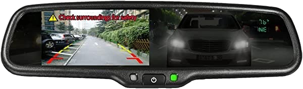 boyo 4,3 pulgadas Espejo retrovisor monitor con auto-dimming VTM43TCA