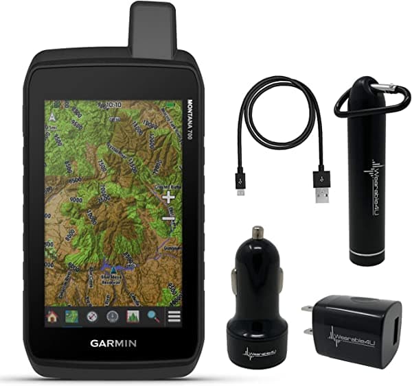 Garmin Montana 700 - Navegador de pantalla táctil GPS resistente con wearable4U incluido Ultimate Power Pack Bundle 010-02133-00