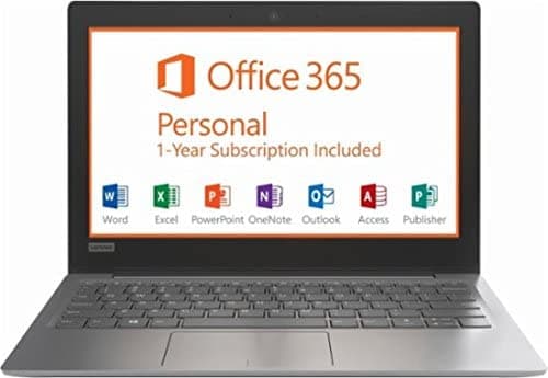 Newest Lenovo IdeaPad Flagship Alto Rendimiento 11.6 inch HD PC Portátil | Intel Celeron N3350 | 2 GB RAM | 32 GB | HDMI | USB Type-C | Bluetooth | Office 365 Personal | Windows 10