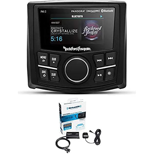 Pacific Stereo Rockford Fosgate PMX-3 - Receptor multimedia digital compacto con pantalla de 2,7" con SiriusXM SXV300V1