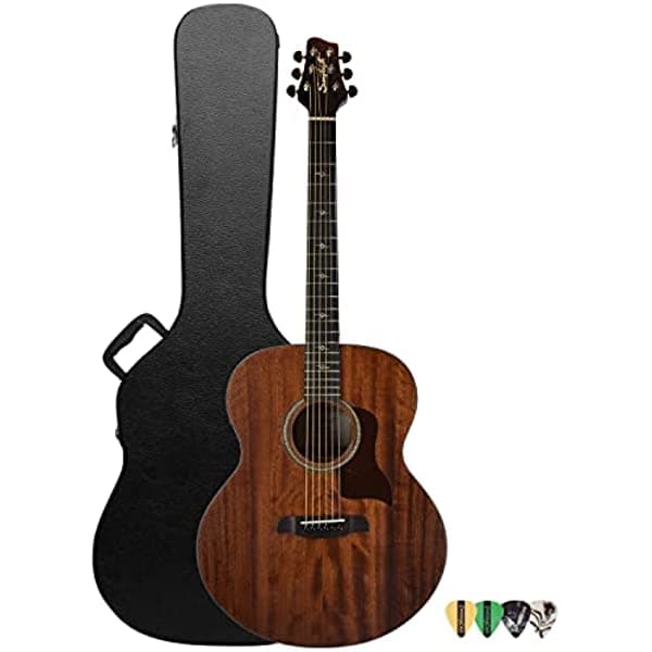 Sawtooth Mahogany Series Guitarra Electroacustica Jumbo con tapa de caoba maciza, para diestros ST-MH-AEJ-KIT-1