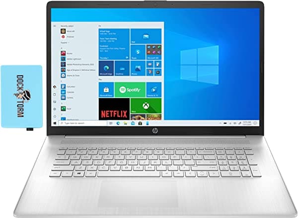 HP 17t-cn000 - Laptop HD+ IPS con pantalla táctil de 17.3 pulgadas (Intel i5-1135G7 de 4 núcleos, 16 GB de RAM, 1 TB HDD, Intel Iris Xe, WiFi 5, Bluetooth 5.1, cámara web HD, Win 10 Home) con Hub