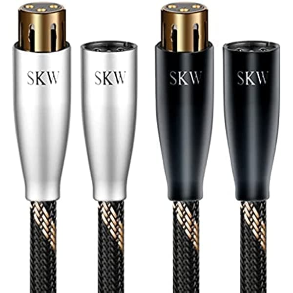 SKW - Cable de micrófono balanceado XLR macho a XLR hembra de 3 pines (9.8 ft) BG09-3M
