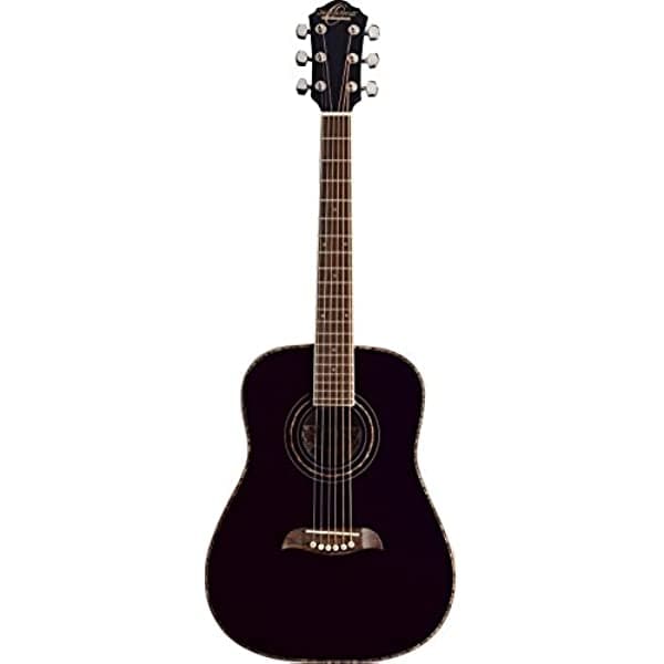 Oscar Schmidt OG1B - Guitarra acústica para zurdo (3/4 tamaño), color negro OG1BLH-A