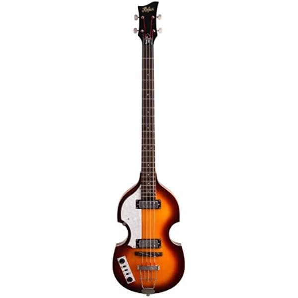 Hofner hibbl Ignición Violín bajo eléctrico para zurdos, Sunburst HI-BB-L-SB