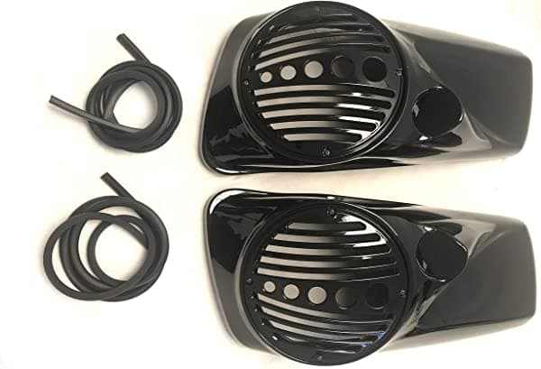 Mutazu Tapas de altavoz de 8 pulgadas con puerto de tweeter para Harley 2014 modelos Touring SP-L-017-Blk