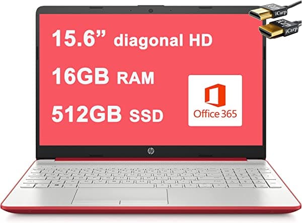 HP Flagship Notebook 15 portátil 15.6" diagonal HD Display Intel Pentium Gold 6405U 16GB RAM 512GB SSD Intel UHD Graphics HDMI USB-C WiFi Webcam Win10 + cable HDMI HP Notebook 15 Business Laptop