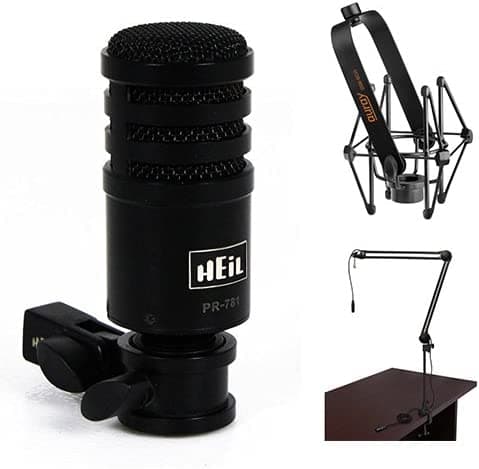 Heil pr781 orginal Rendimiento Micrófono de estudio con shockmount de suspensión y two-section Broadcast Brazo