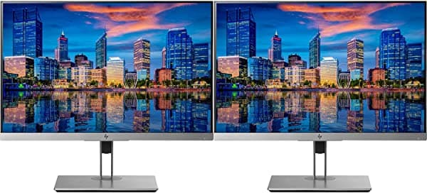 HP EliteDisplay E243i - Pantalla LED retroiluminada de 24 pulgadas, paquete de 2 monitores (1FH47A8#ABA) negro y plateado E243i1A