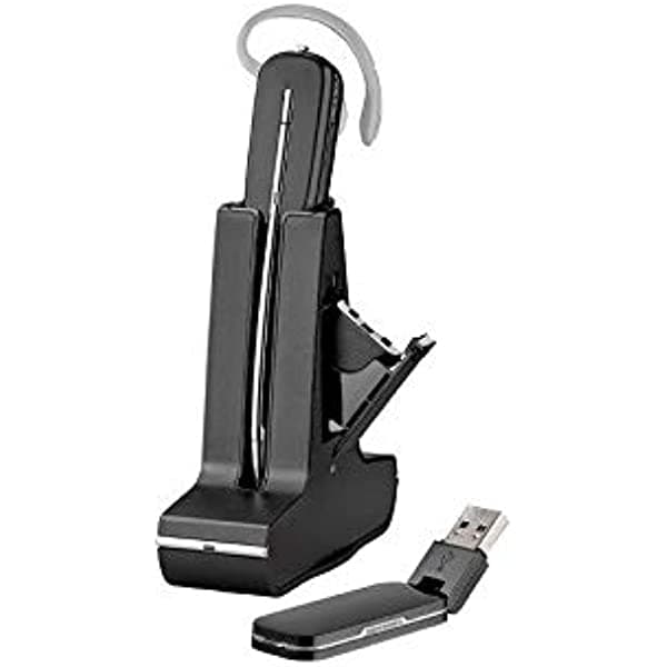 Plantronics 203949-01 Savi W445-M - Auriculares inalámbricos, DECT 6.0, color negro