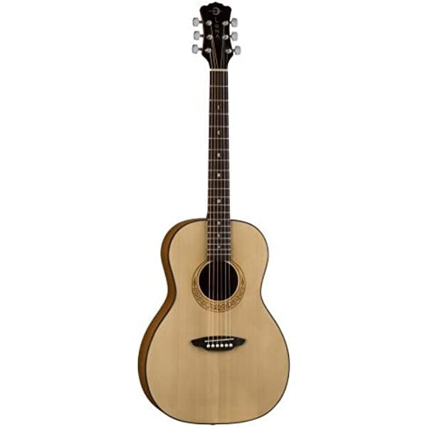 Luna Gypsy Parlor - Guitarra estudiantil con afinador incorporado GYPPAR