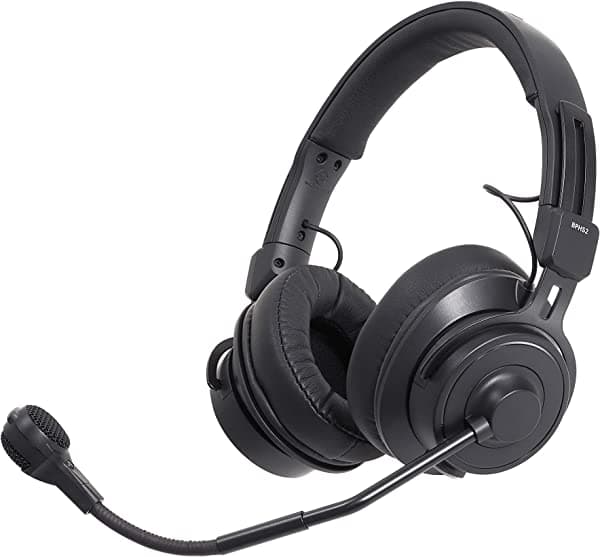 Audio-Technica BPHS2 Broadcast - Auriculares estéreo con micrófono hipercardioide, color negro