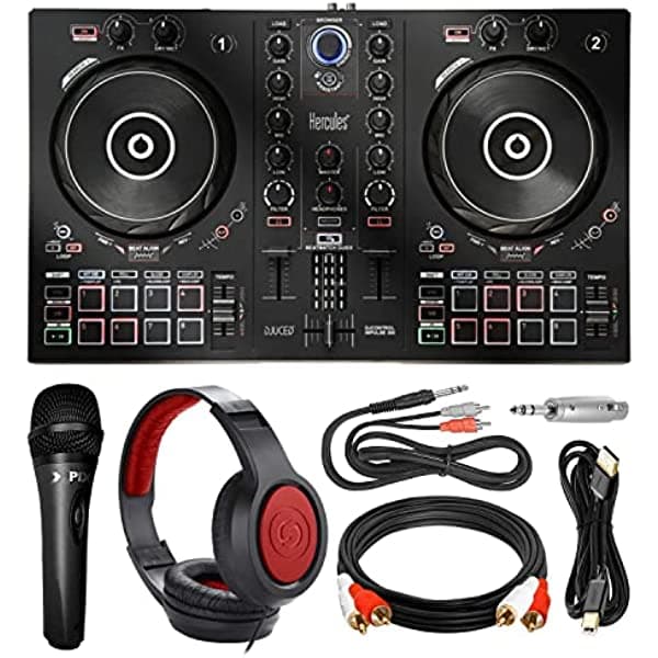 Hercules DJContorl Inpulse 300 Controlador + Auriculares + Micrófono + Paquete de Accesorios Premium DJCONTROL-INPULSE-300_B