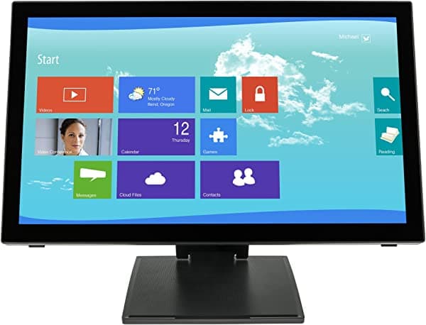 Planar Helium - Bisel negro cero de 22 pulgadas de ancho, compatible con HID, pantalla LCD LED capacitiva multitáctil FHD de visión ancha, controlador USB, VGA, HDMI, Hub USB, altavoces, soporte de bisagra doble. 997-7251-00