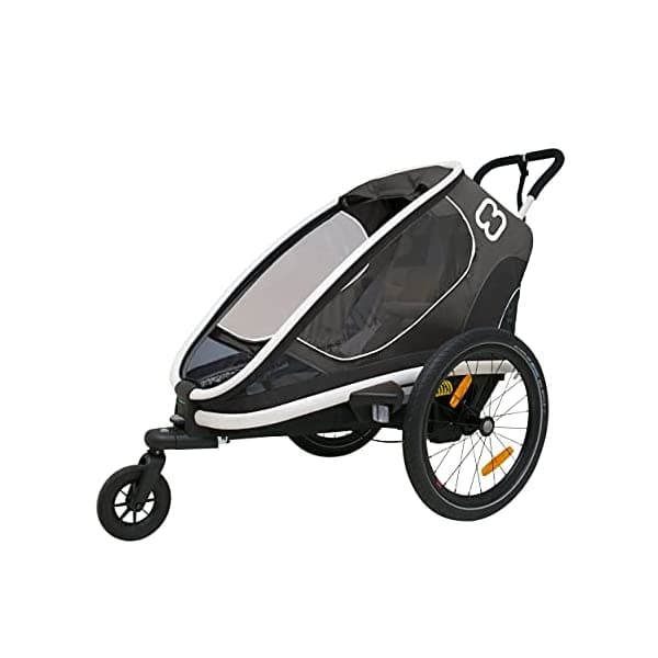 Hamax Outback - Remolque para bicicleta infantil con asiento reclinable y cochecito de bebé (rueda de jogger se vende por separado) (gris/negro) HAM40007P
