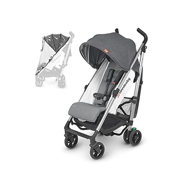 UPPAbaby Cochecito G-Luxe Jordan (carbón melange/plata) + G-Luxe Rain Shield 0518-GLX-US-JOR/0918-GRS-WW