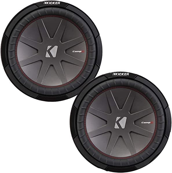 Kicker 43CWR122 - Bobina de voz dual de 12 pulgadas, paquete de woofers Comp R de 2 ohmios