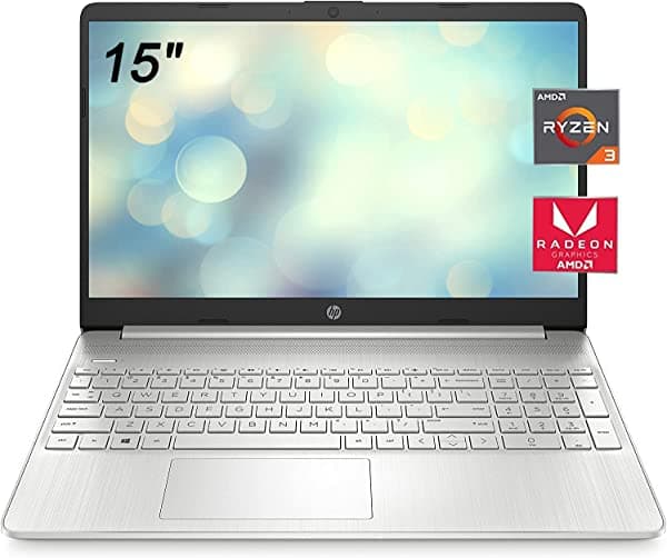 HP Laptop HD con pantalla microborde de 15.6 pulgadas, AMD Ryzen 3 5300U (4 núcleos), 16 GB de RAM, almacenamiento SSD de 512 GB, Windows 10 o Windows 11, Bluetooth, Wi-Fi6, carga rápida, cámara web con JAWFOAL pc