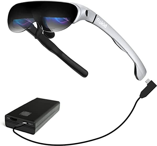 Rokid Air AR Glasses Augmented Reality Wearable Tech Headsets Smart Glasses for Movie Video Display, Myopia Friendly Portable Massive Screen with 1080P OLED Dual Display, 43°FoV, 55PPD