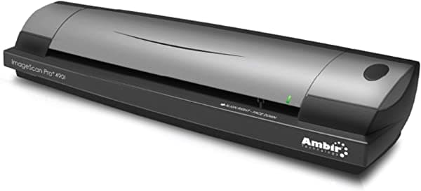 Ambir ImageScan Pro 490i (DS490-AS) Escáner de documentos y tarjetas dúplex con AmbirScan