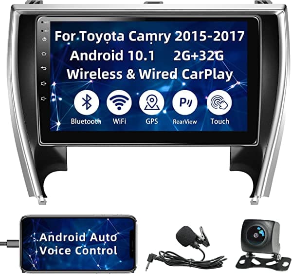 WOWiViD Estéreo para auto Android 10.1 para Toyota Cae 2015 2016 2017, unidad principal de radio de 10.2 pulgadas con pantalla táctil IPS HD, CarPlay inalámbrico, Android Auto, GPS, WiFi, cámara de retroceso, SWC, Bluetooth 5.0 WCP0901L11