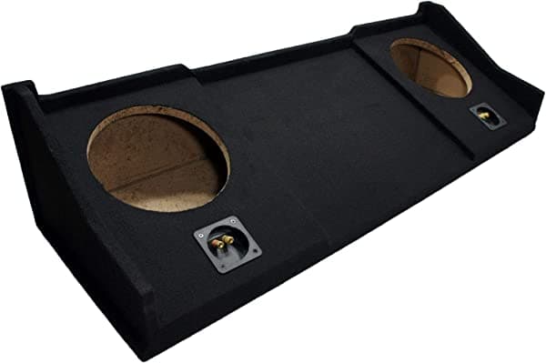 American Sound Connection Compatible con Dodge Ram Extended Cab 98-01 - Caja para subwoofer doble de 10 pulgadas Kicker C10,600 vatios pico EXDODGE2X10_10C10-4-N_10C10-4-N