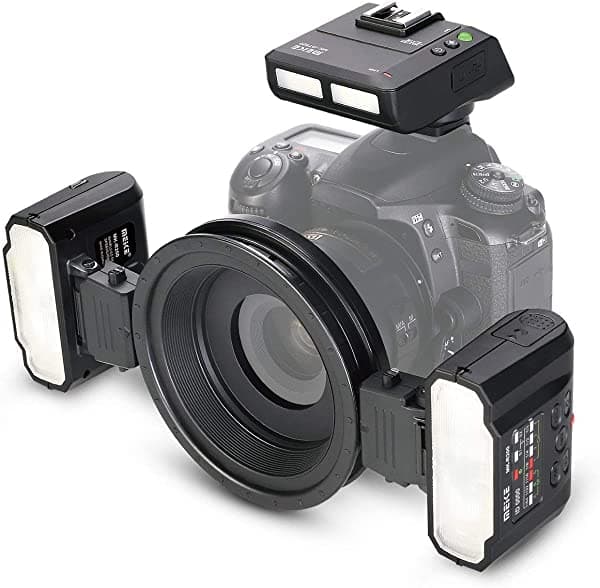 MEIKE MK-MT24II-C - Kit de flash macro inalámbrico para cámaras réflex digitales Canon y cámaras sin espejo (0.08 oz)