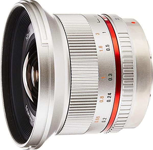 Samyang SY12M-MFT-SIL 0.472 in F2.0 Ultra Gran Angular Lente para Olympus/Panasonic Micro 4/3 Cámaras, Plata