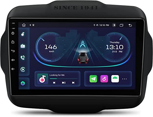 XTRONS Estéreo para auto Android 12 para Jeep Renegade, pantalla táctil de 9 pulgadas, navegación GPS, unidad principal Bluetooth, DSP incorporado, Android Auto, compatible con OBD2 DVR TPMS cámara de retroceso
