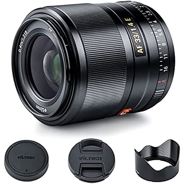 VILTROX 33mm F1.4 lente Prime con enfoque automático compatible con cámaras Sony E-Mount A6500 A6300 A6000 A7R, A7RII, A7II, A7S AF 33/1.4 E