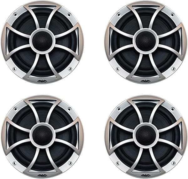 wet sounds Paquete de sonidos húmedos: dos pares de altavoces XS 65i Series Black Cone Silver Grill 6.5" - 60 vatios RMS cada uno