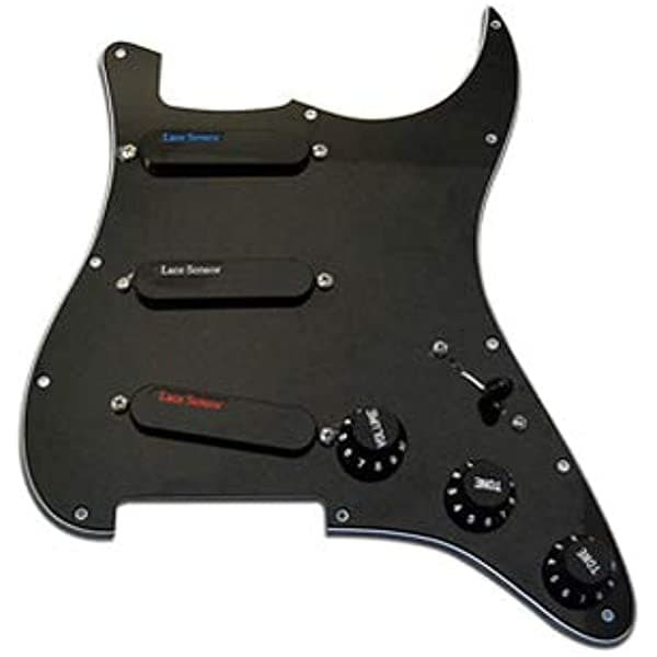 Lace Sensor 44513-02 - Golpeador Stratocaster con carga azul/plata/rojo, color negro