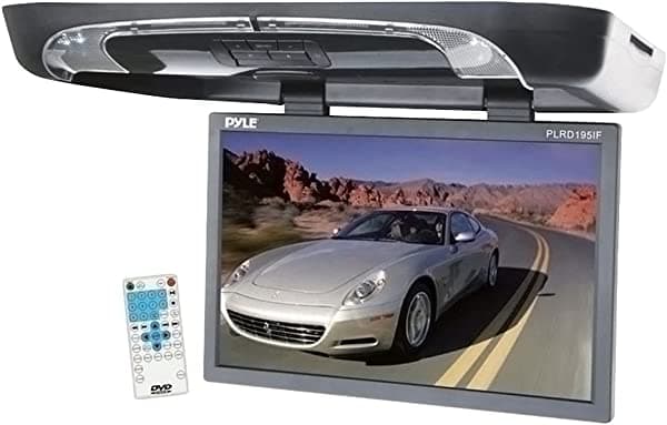 Pyle 19" Flip Down con reproductor de DVD/SD/USB incorporado, con transmisor inalámbrico modulador de FM e IR PLRD195IF