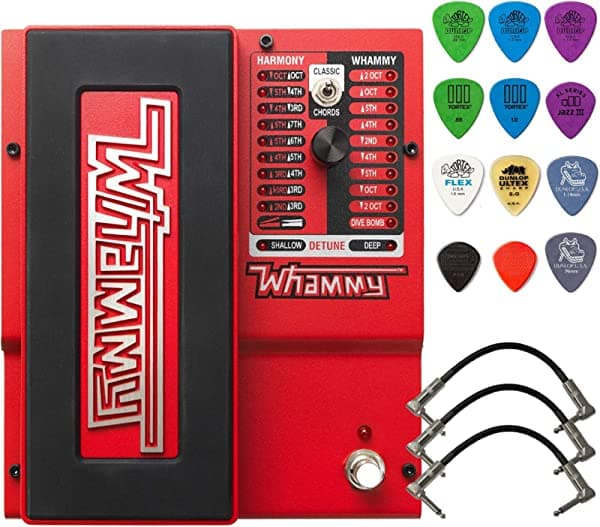 DigiTech Whammy 5 Pedal de Cambio de Pitch con 3 Cables Patch y Pack de Púas Dunlop.