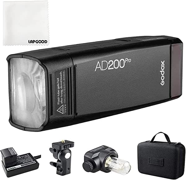 Godox AD200Pro 200Ws Flash de Bolsillo, 2.4G, 1/8000s HSS, Reciclaje 0.01-1.8s, Compatible con Canon Nikon Sony Fuji Olympus Panasonic Pentax Pro 002DA Godox